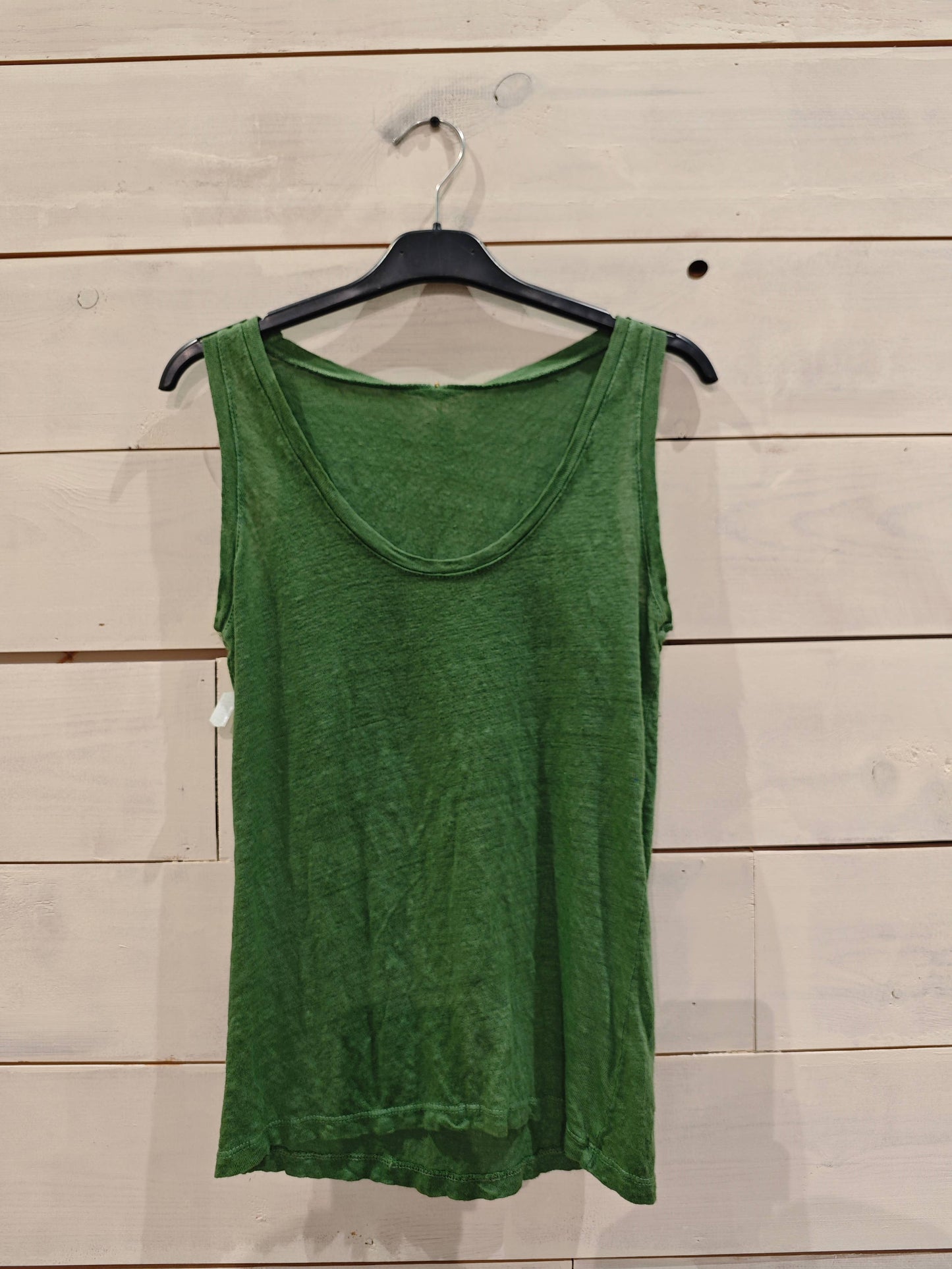 BASIC STRETCH LINEN T-SHIRT 100%: Green