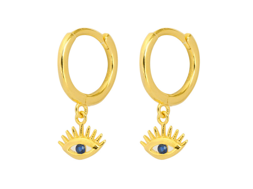 Gold evil eye huggies