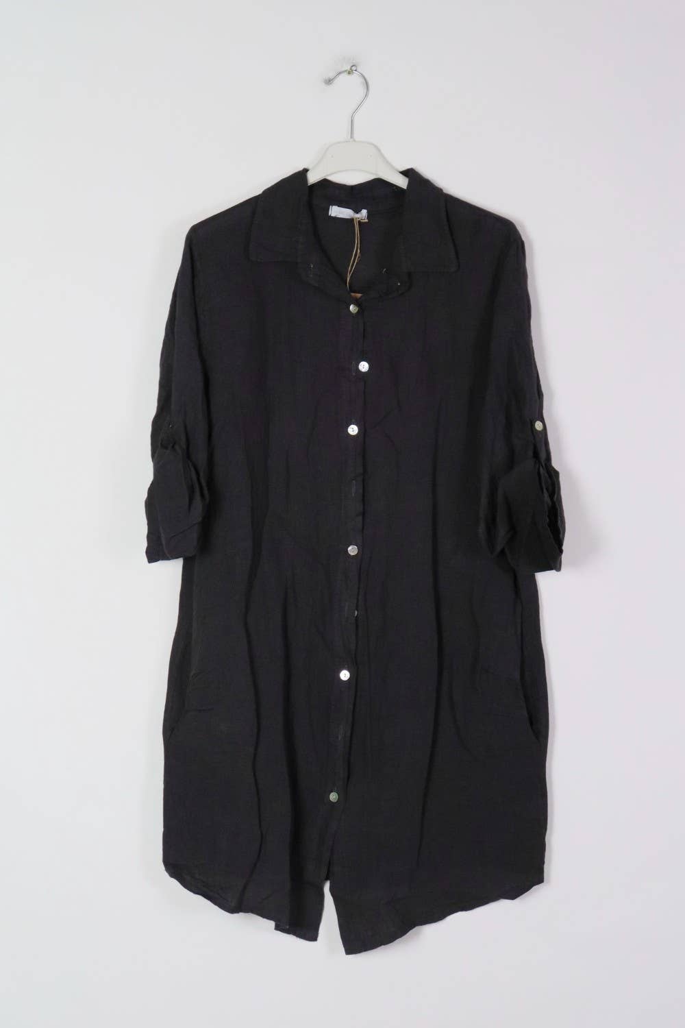 Short Dresses in 100% Linen REF. 197: Terracotta / Unique