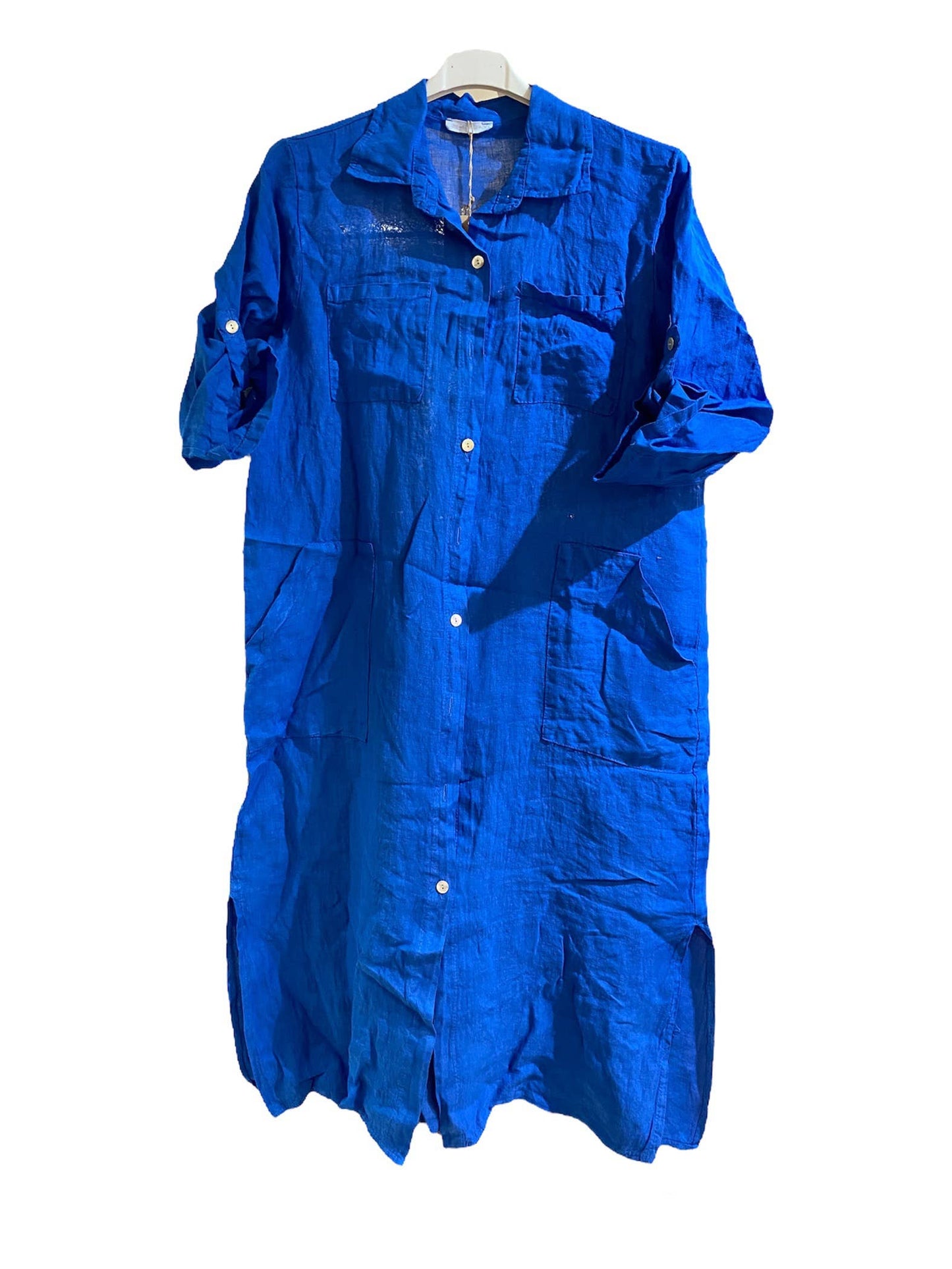 Dress in 100% linen Noir / One Size