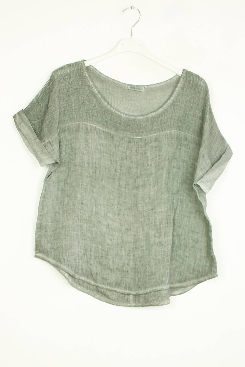 100% Linen Blouse REF.641: Black / Unique