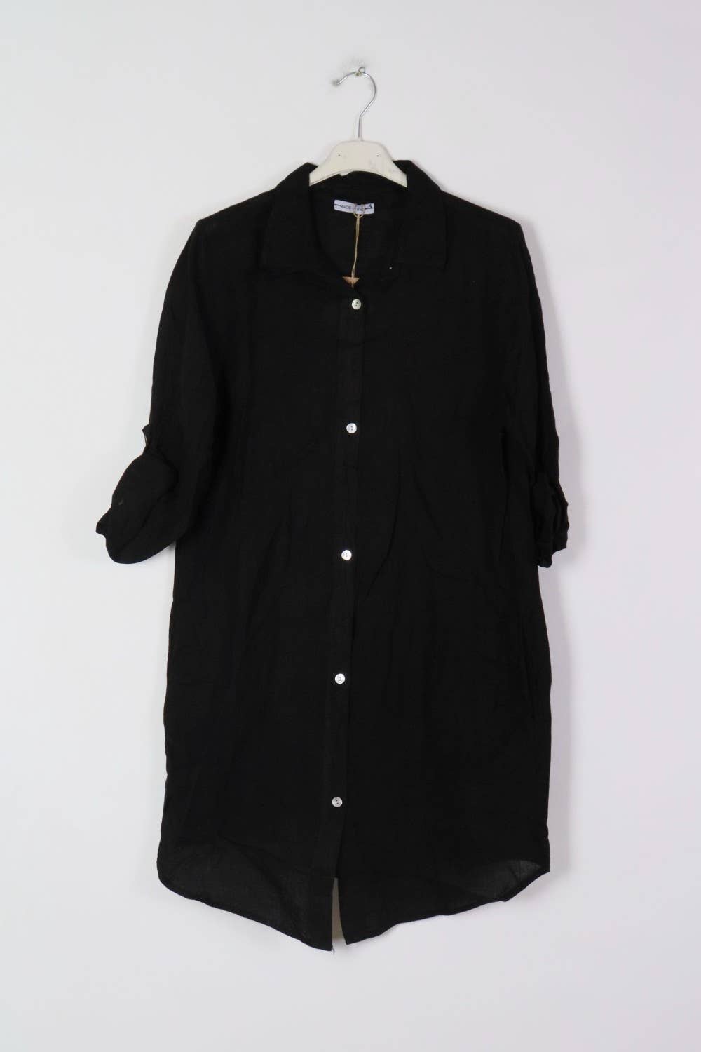 Short Dresses in 100% Linen REF. 197: Royal blue / Unique