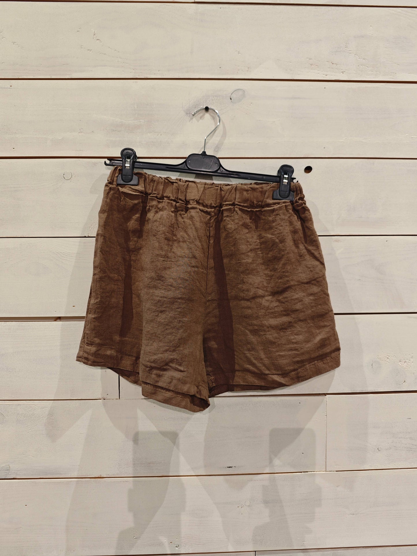 REF 24064 100% LINEN SHORTS: Green