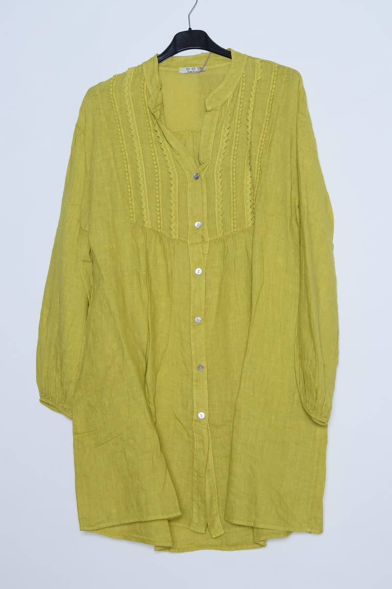 Short Dresses in 100% Linen REF. 14790: Royal blue / Unique