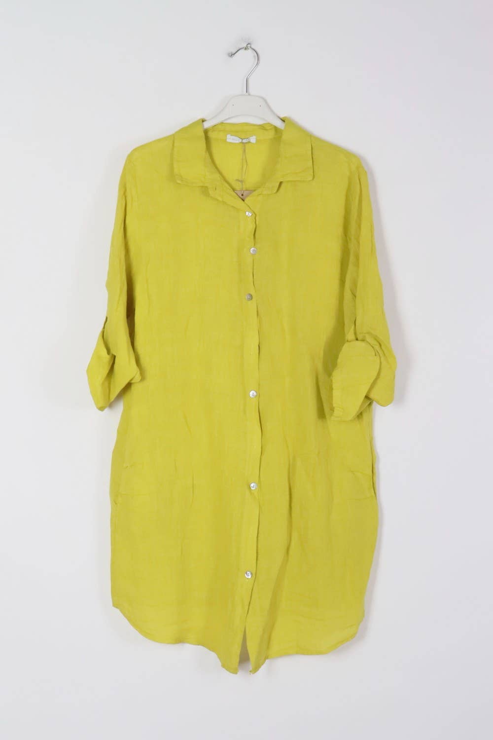 Short Dresses in 100% Linen REF. 197: Khaki / Unique