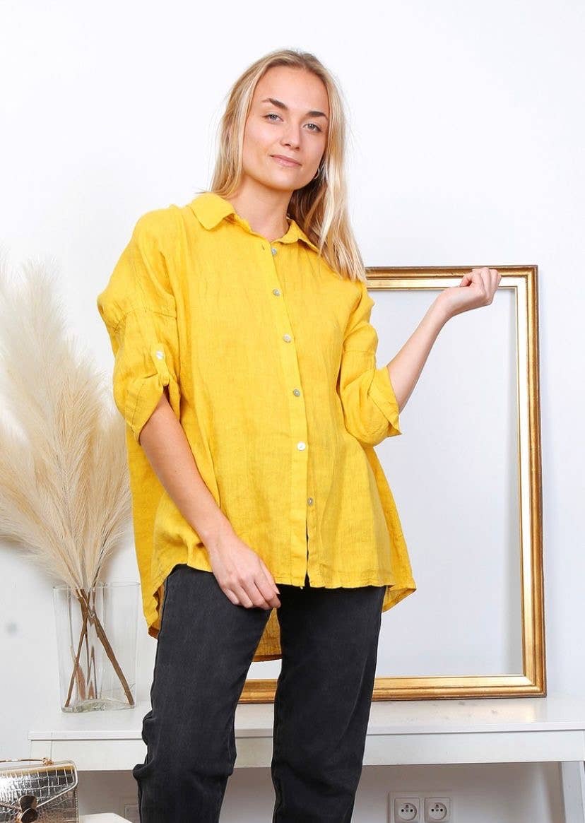 100% linen shirts REF. 20090: Duck Green / Unique