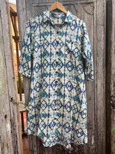Load image into Gallery viewer, Aztec blue shirt dress
