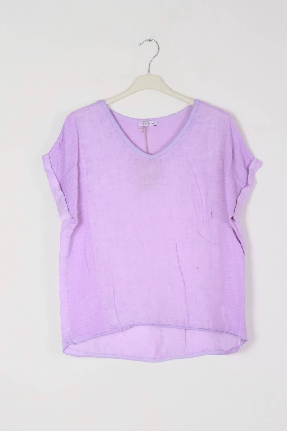 Textured T-shirt in 100% linen REF. 651: White / Unique