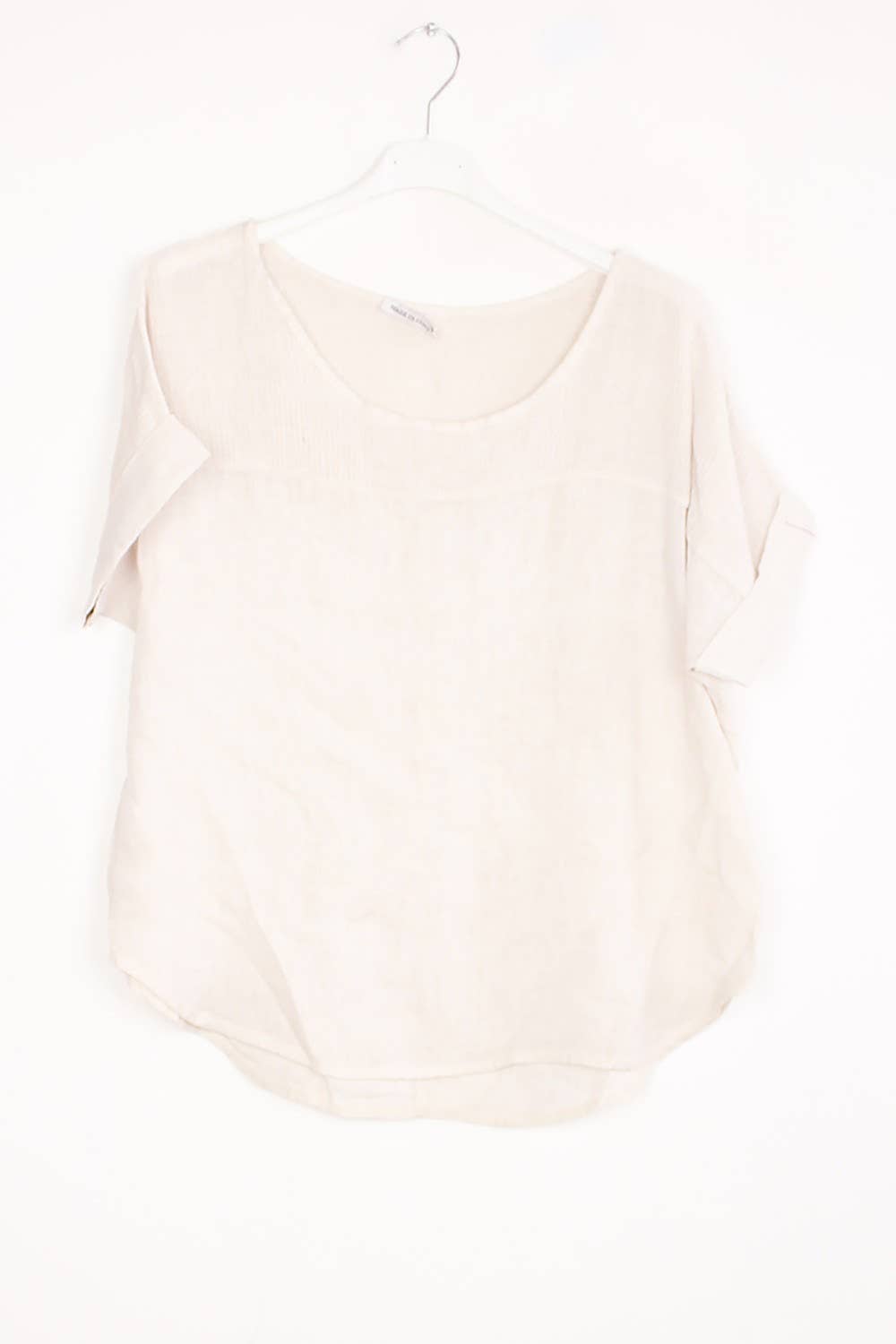 100% Linen Blouse REF.641: Black / Unique