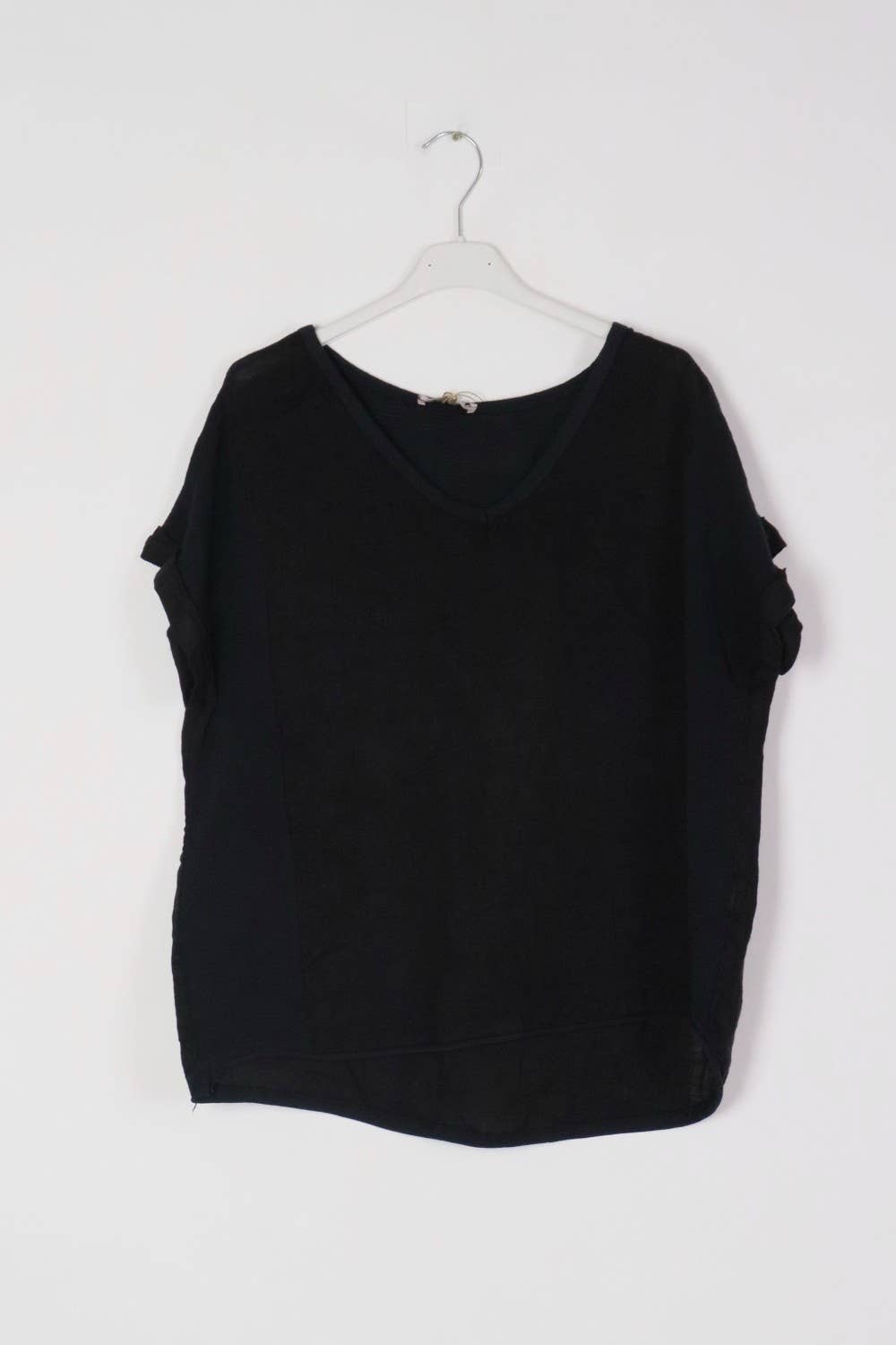 Textured T-shirt in 100% linen REF. 651: White / Unique