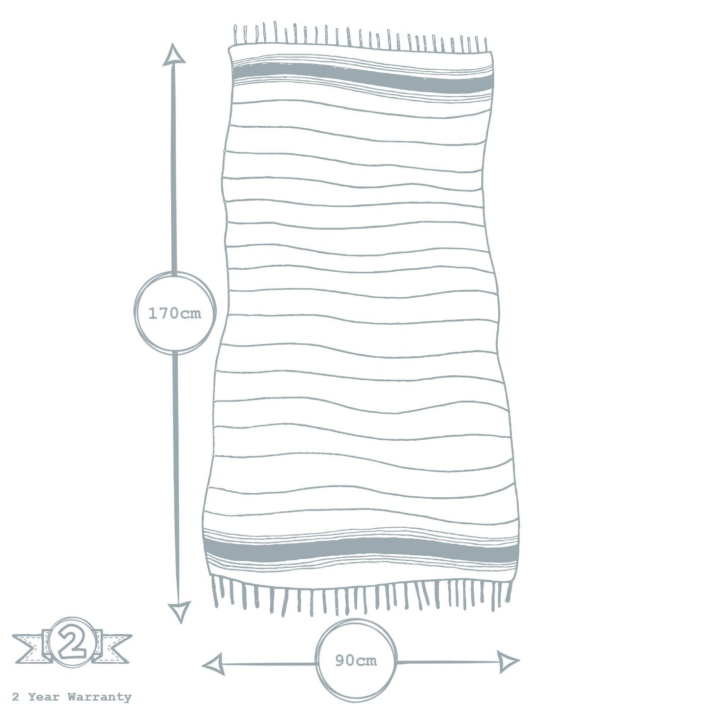 Turkish Beach Towel - Mocha Stripe