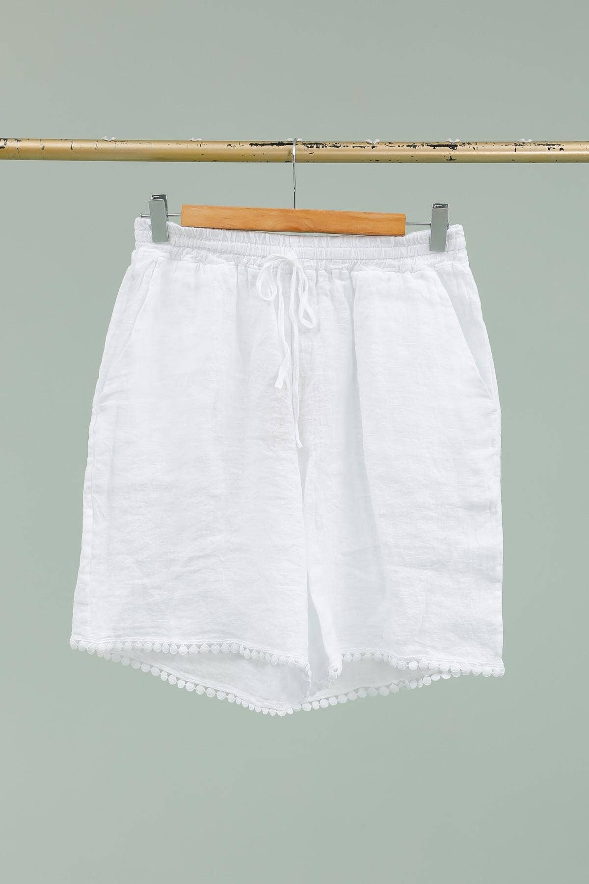 100% Linen Bermuda Shorts REF. 85751: Navy