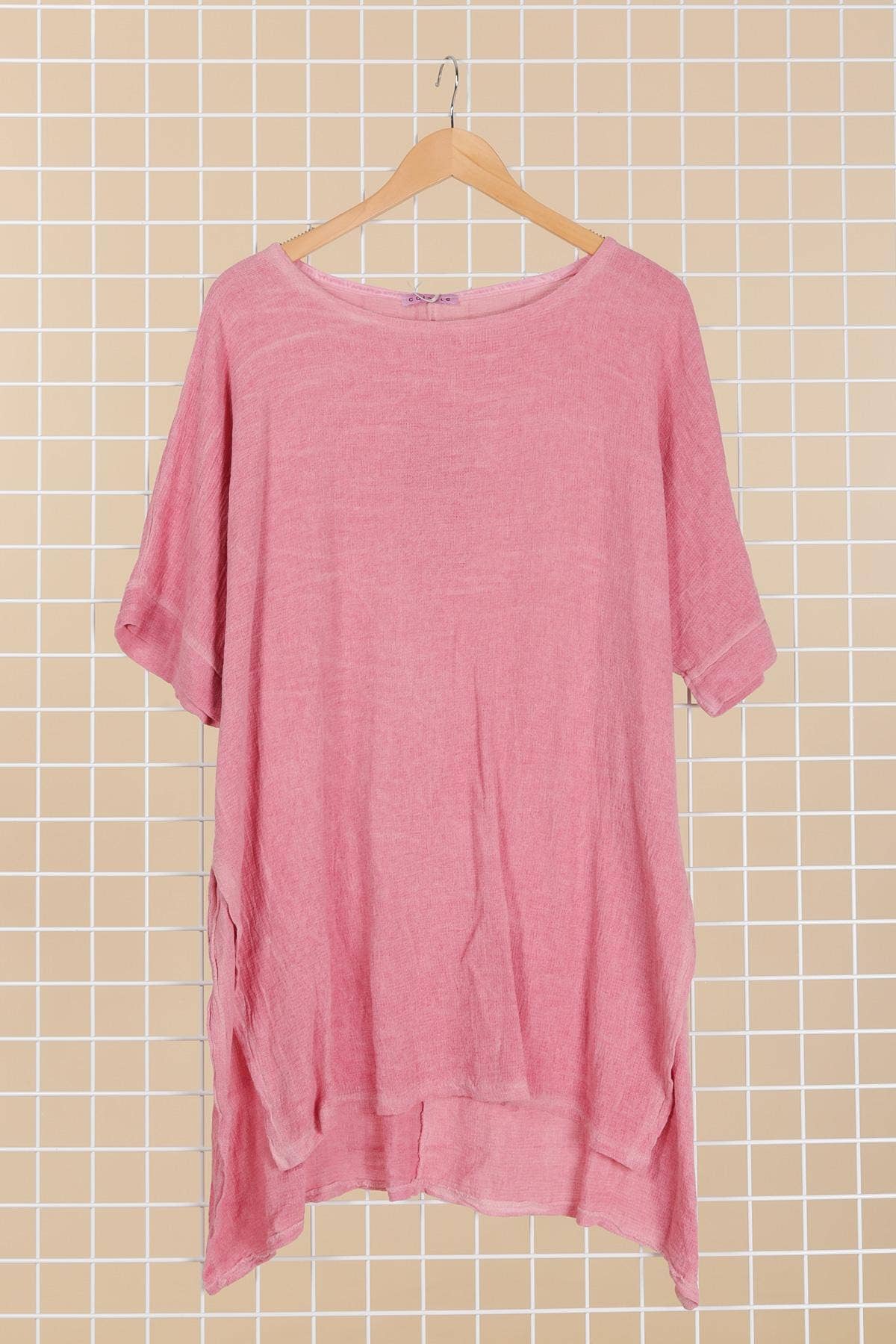 Cotton linen tunic in light Pink