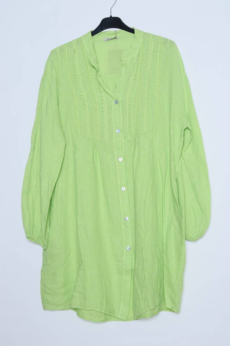 Short Dresses in 100% Linen REF. 14790: Royal blue / Unique