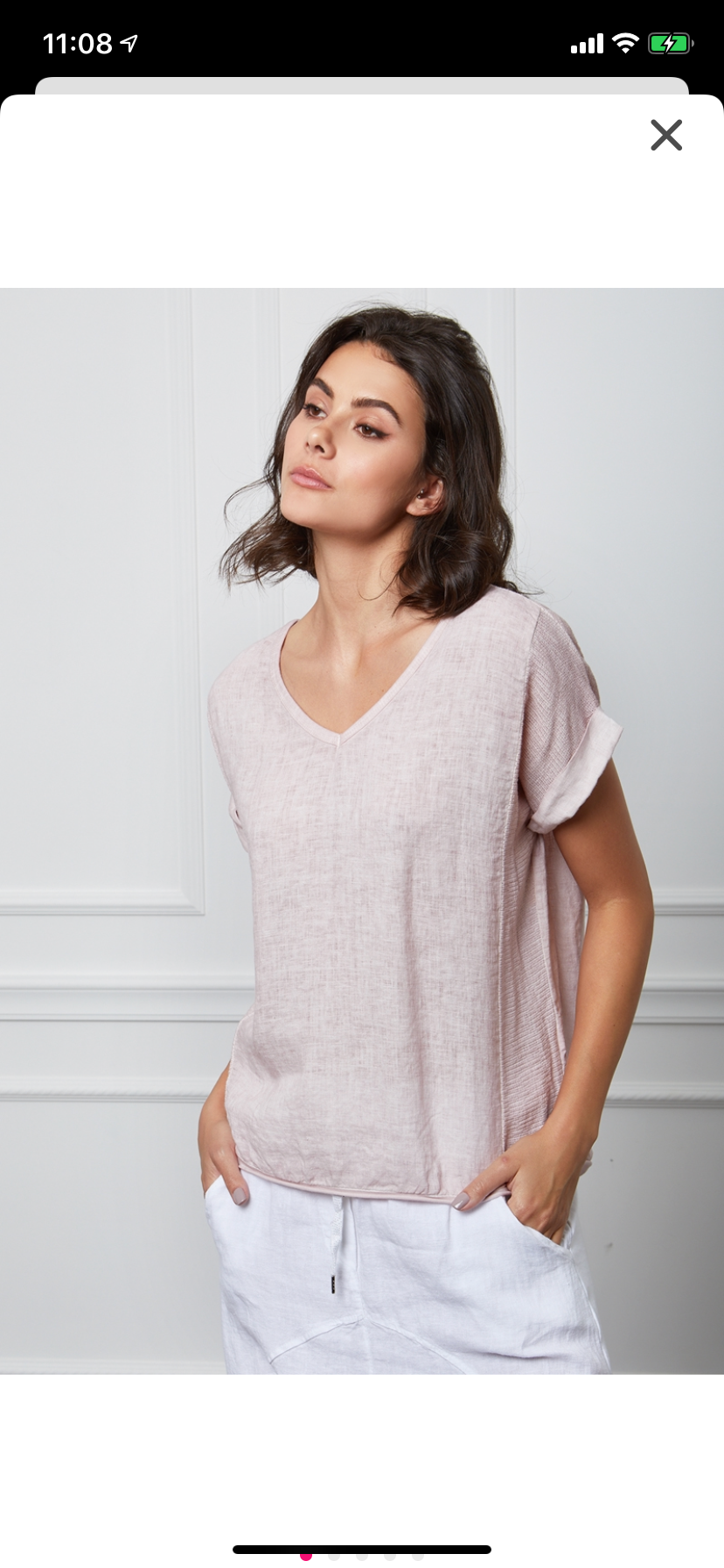 Textured T-shirt in 100% linen REF. 651: White / Unique