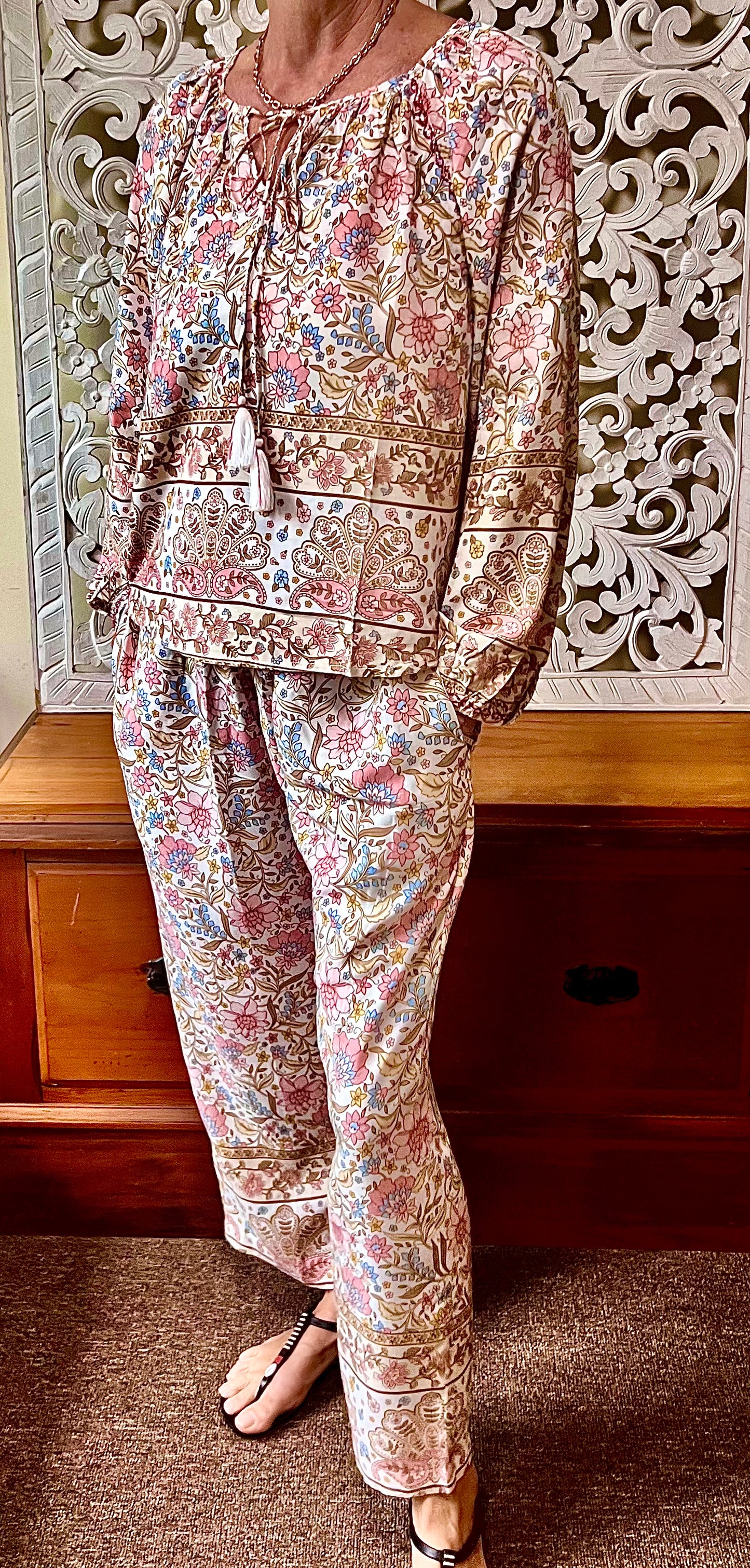 Beautiful white floral pants