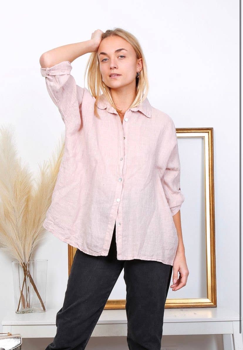 100% linen shirts REF. 20090: Chocolate / Unique