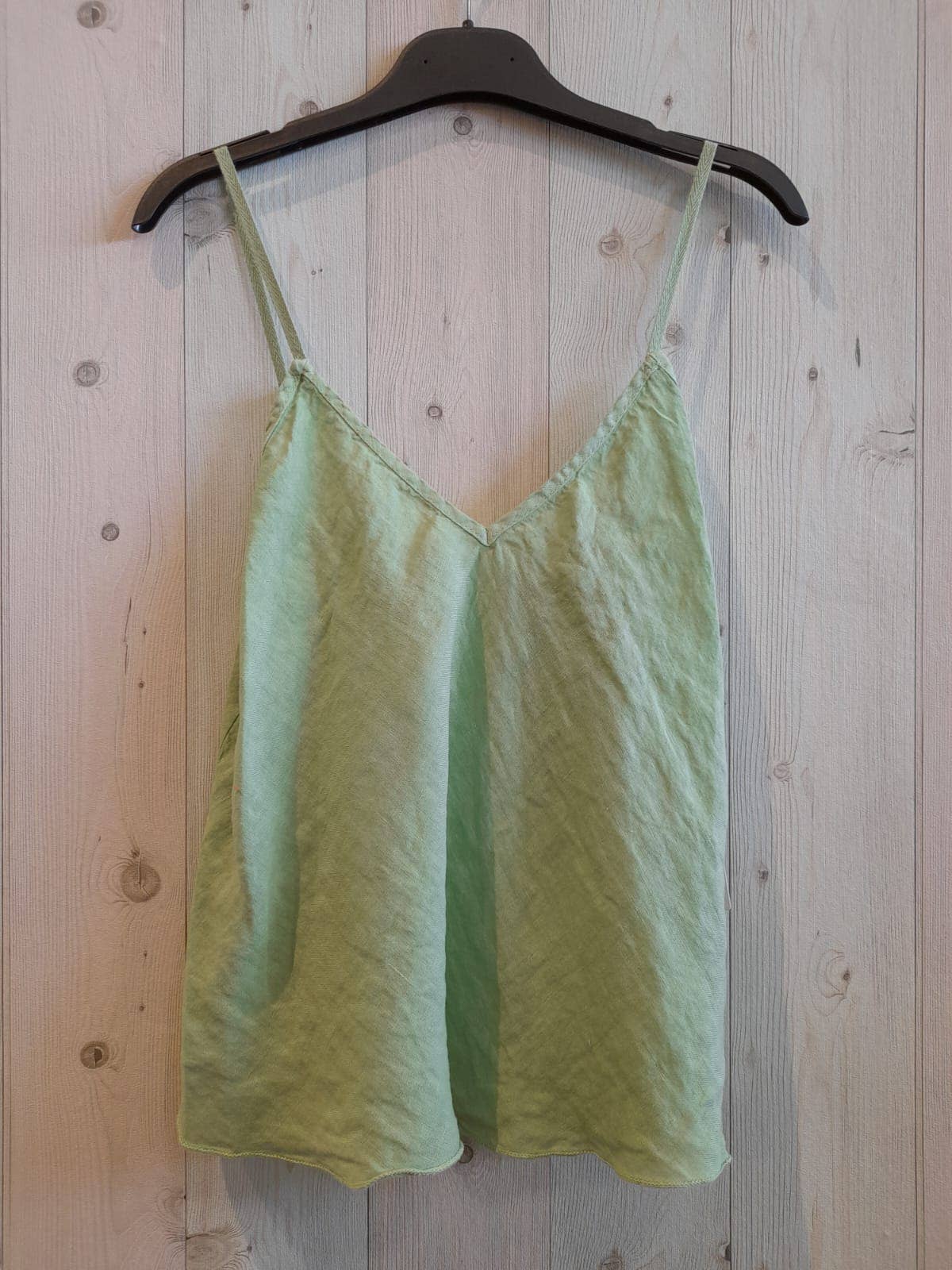 REF 22943 100% LINEN TANK TOP: KHAKI