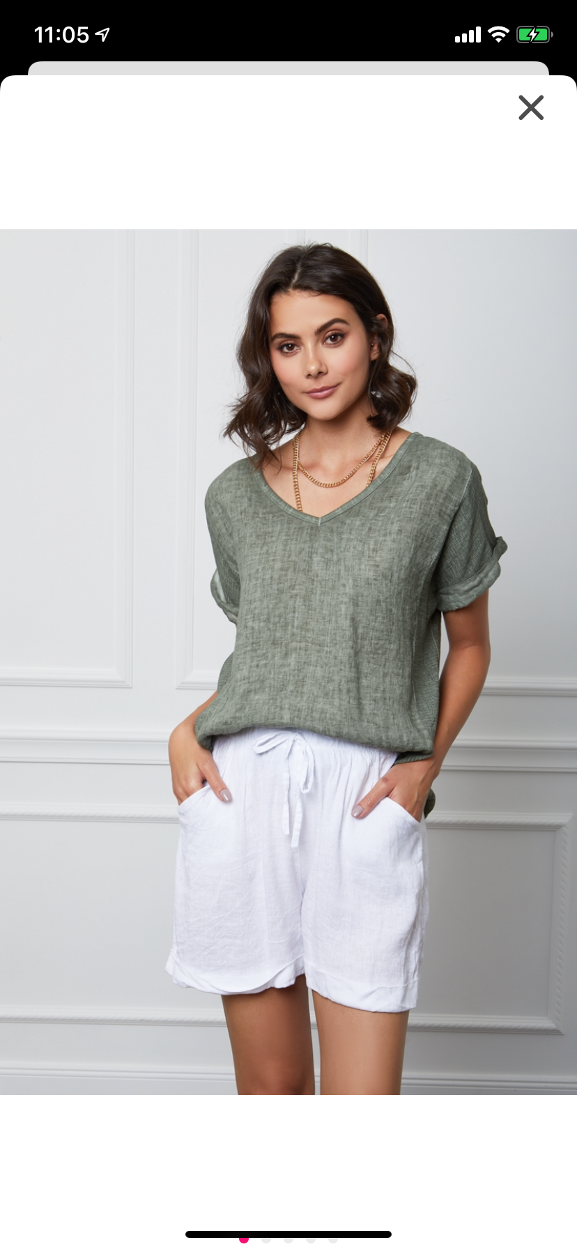 Textured T-shirt in 100% linen REF. 651: White / Unique