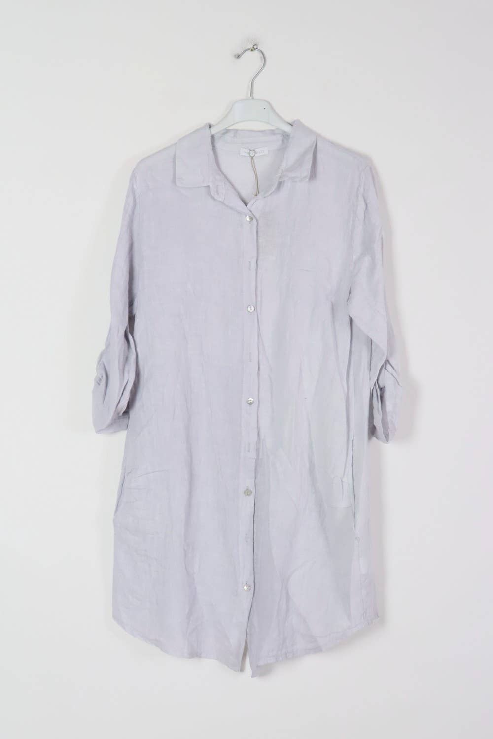 Short Dresses in 100% Linen REF. 197: Royal blue / Unique