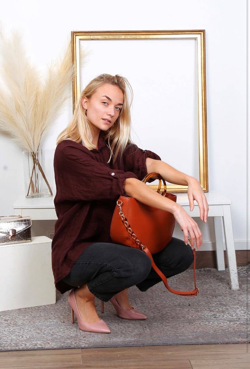 100% linen shirts REF. 20090: Duck Blue / Unique