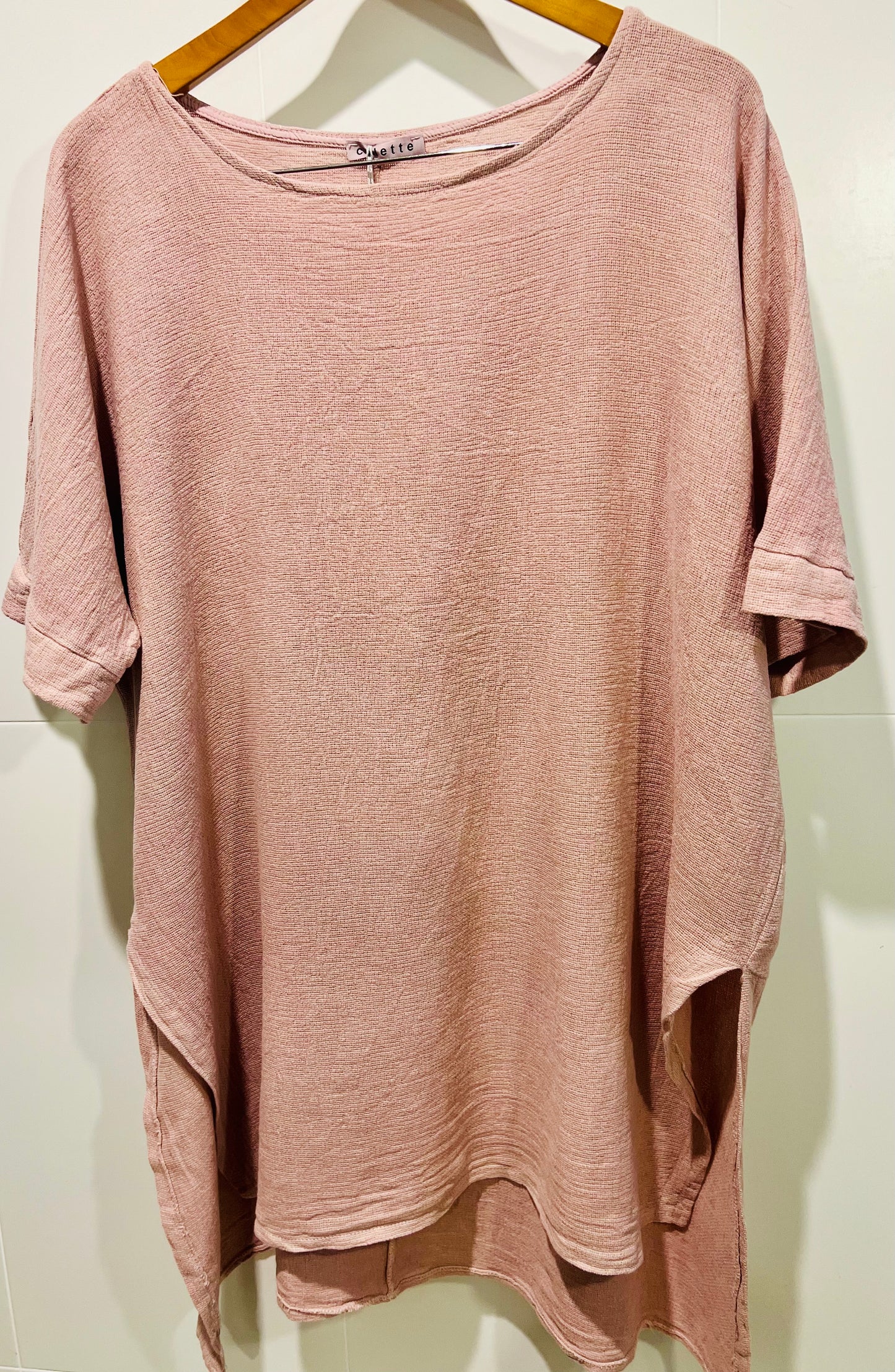 Cotton linen tunic in light Pink