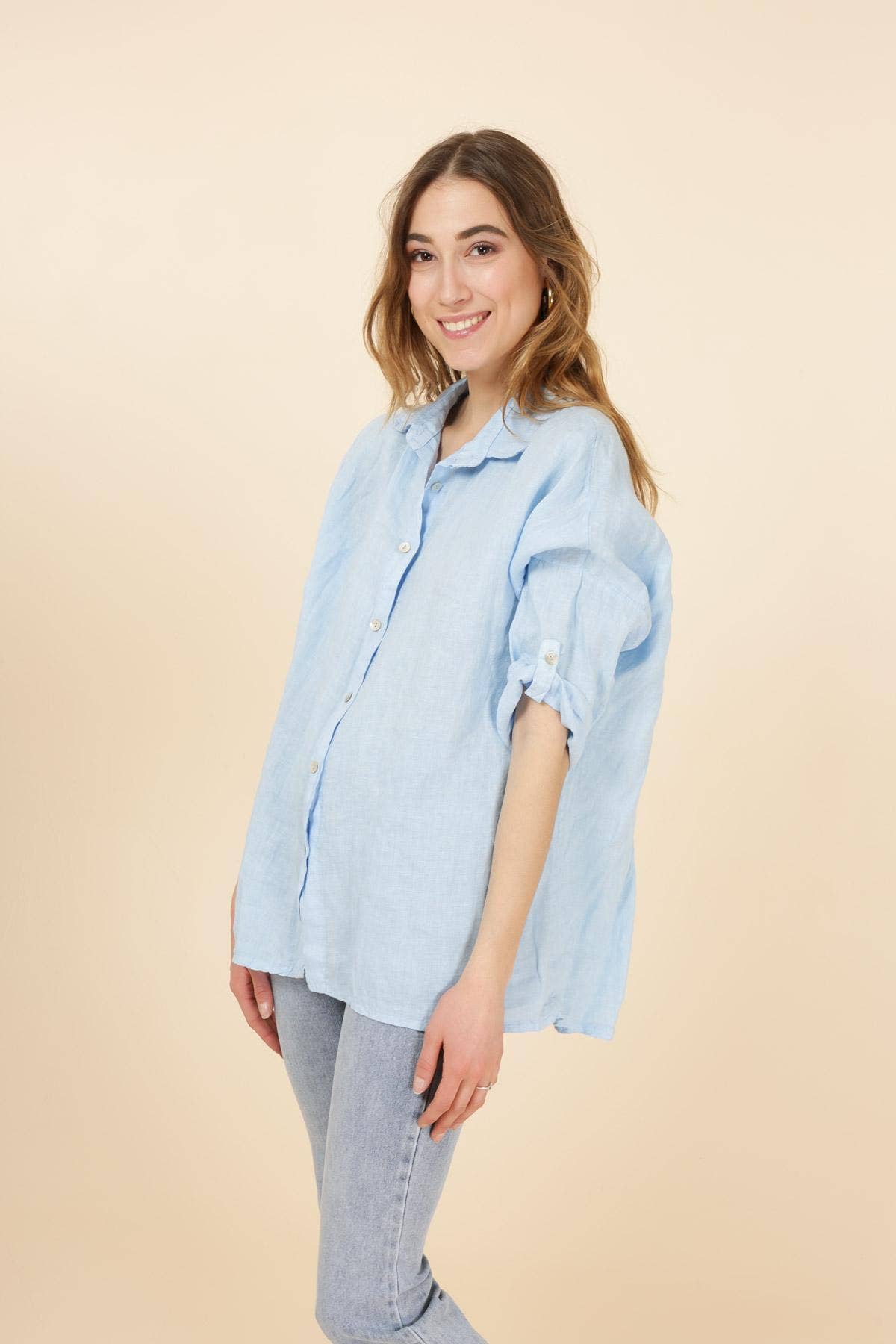 100% linen shirts REF. 20090: Duck Green / Unique