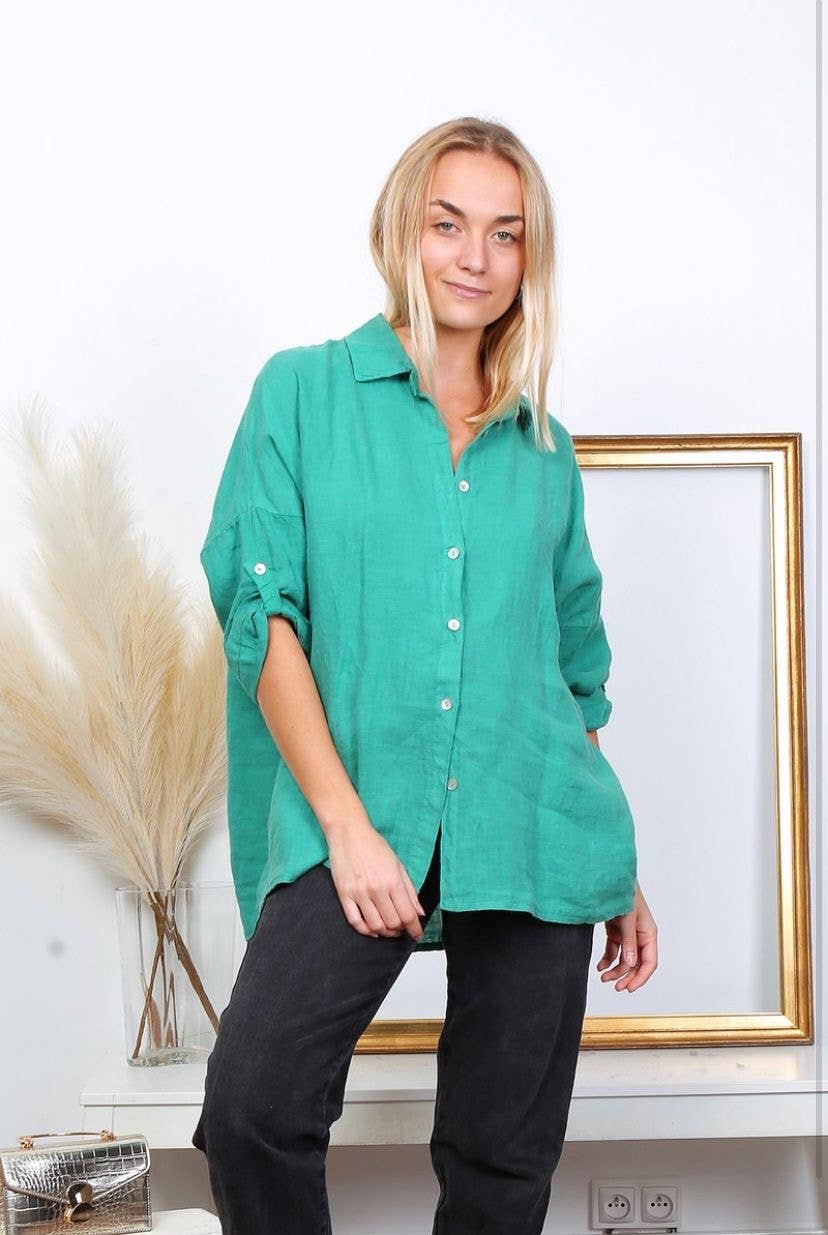 100% linen shirts REF. 20090: Duck Blue / Unique