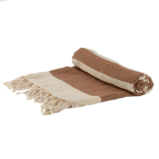 Turkish Beach Towel - Mocha Stripe