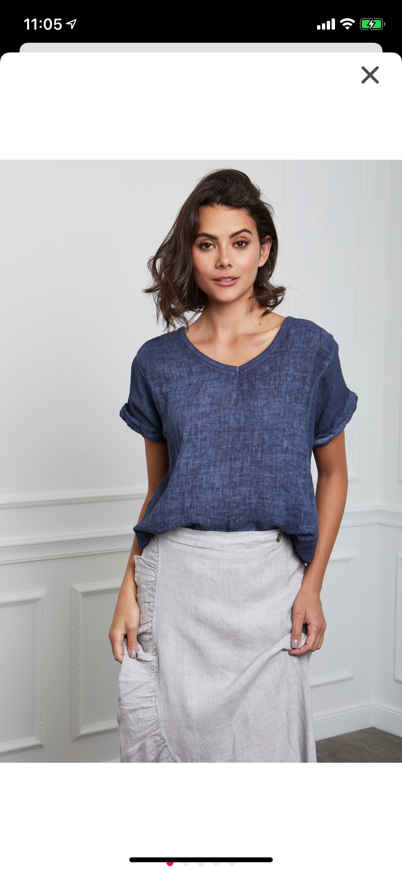 Textured T-shirt in 100% linen REF. 651: White / Unique