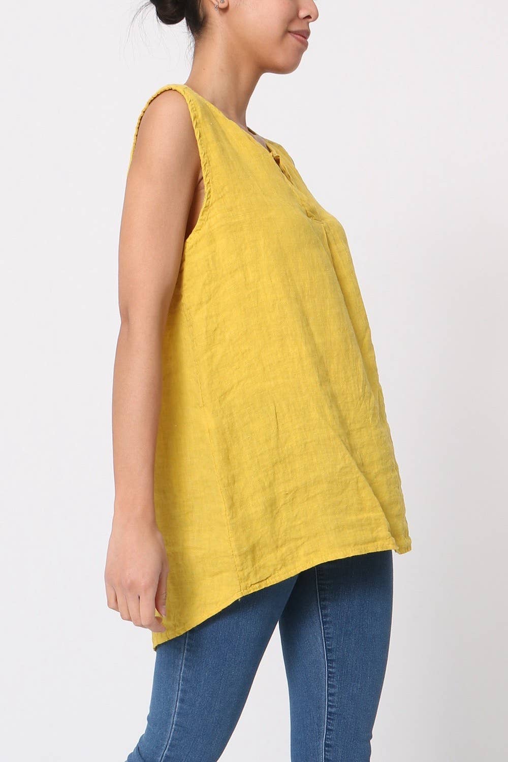 100% Linen Tank Top REF. 38009: Royal blue / Unique