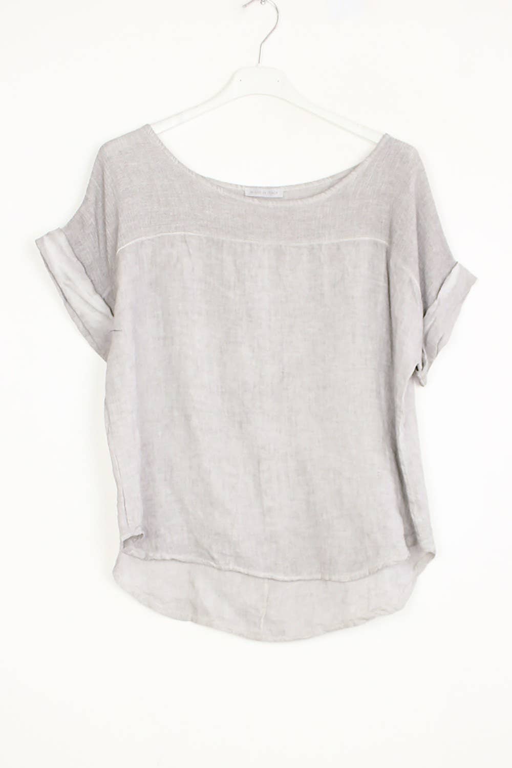 100% Linen Blouse REF.641: Black / Unique