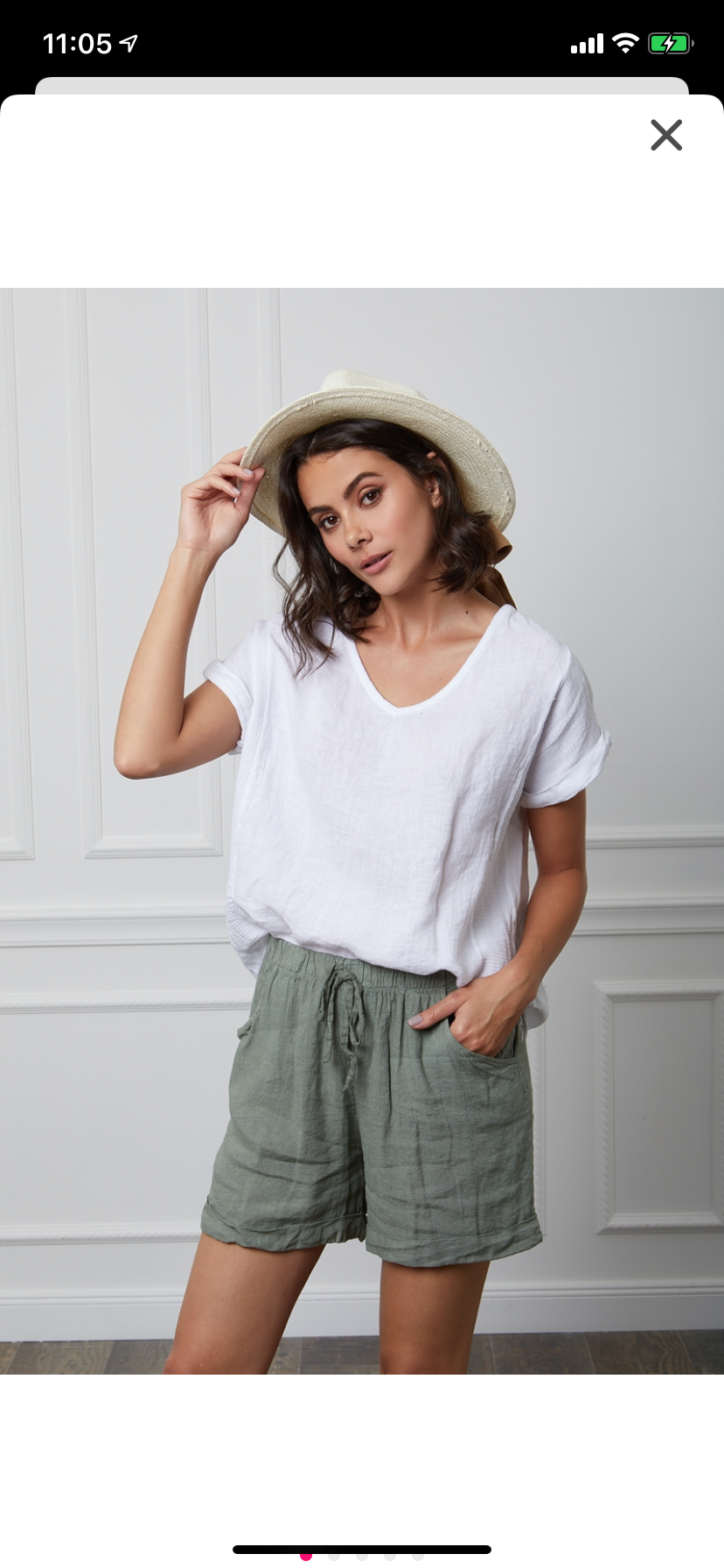 Textured T-shirt in 100% linen REF. 651: White / Unique