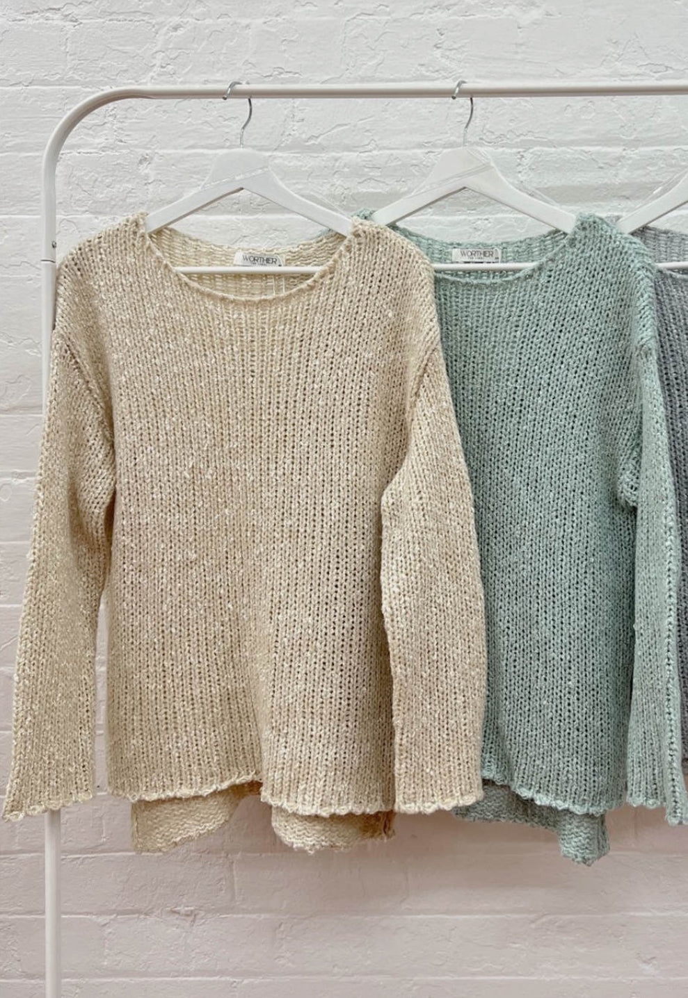 Worthier Osa cotton blend jumper in mint