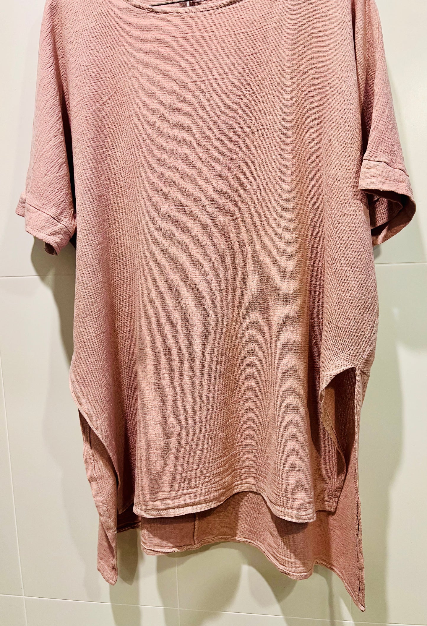 Cotton linen tunic in light Pink