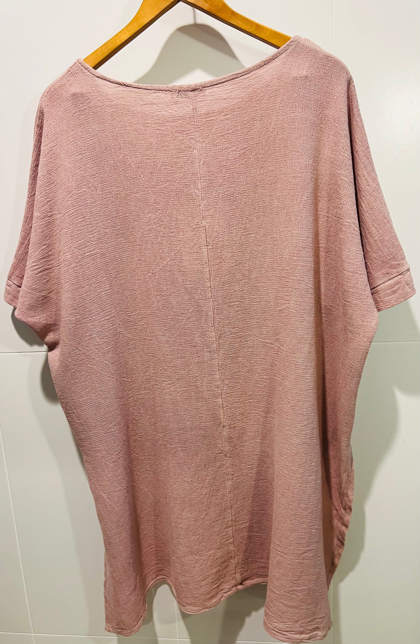 Cotton linen tunic in light Pink