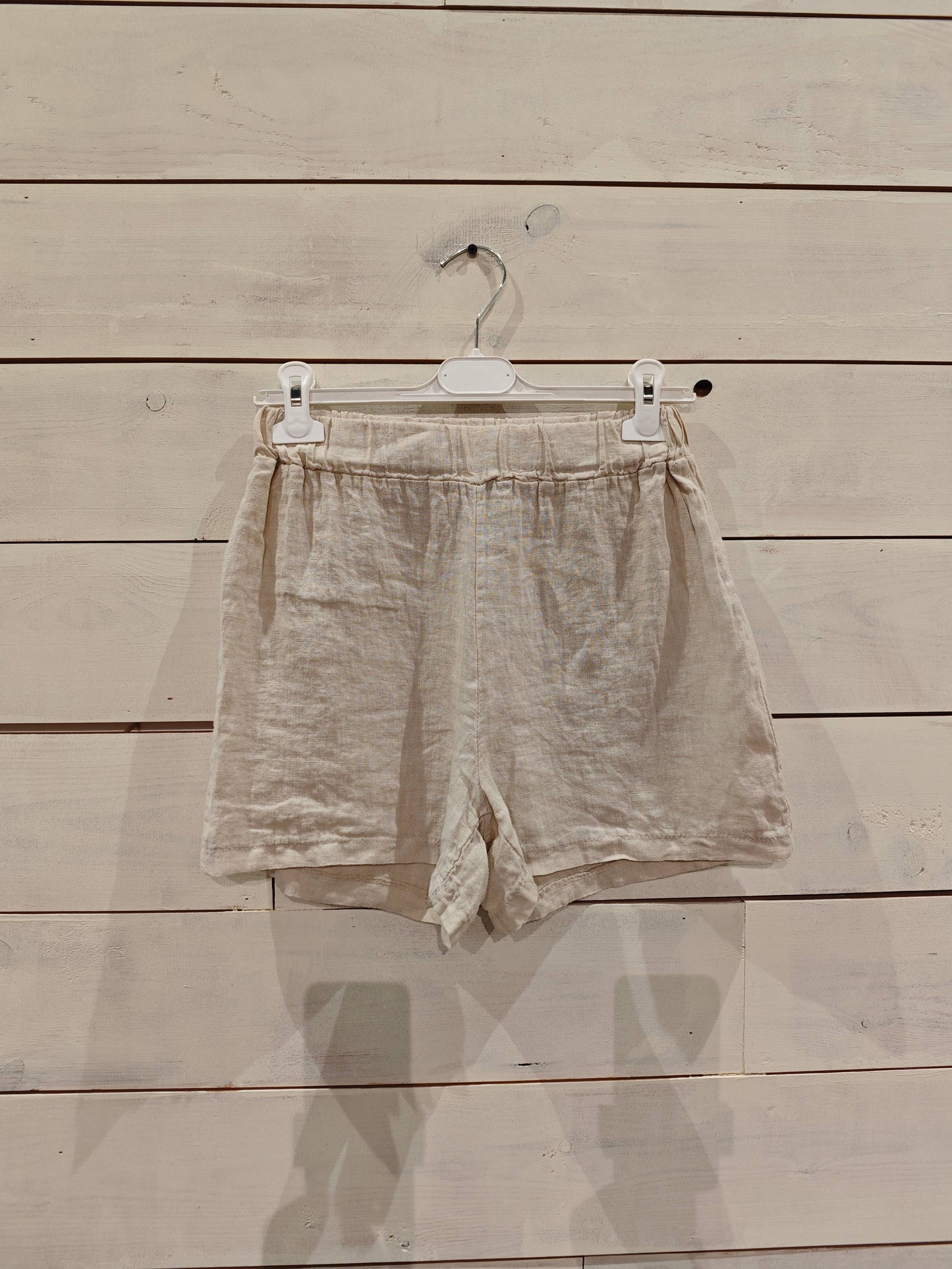 REF 24064 100% LINEN SHORTS: Beige