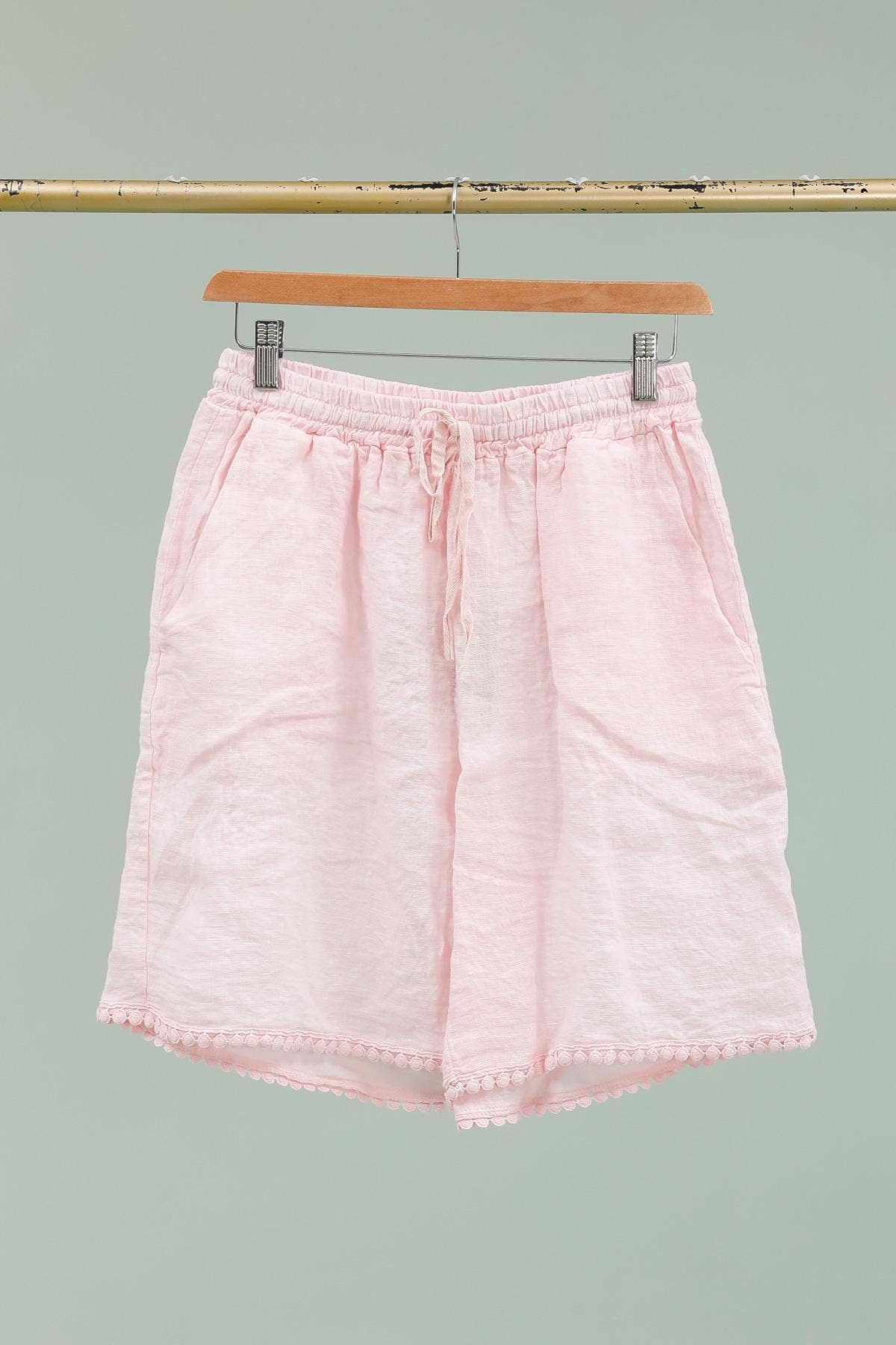 100% Linen Bermuda Shorts REF. 85751: Khaki