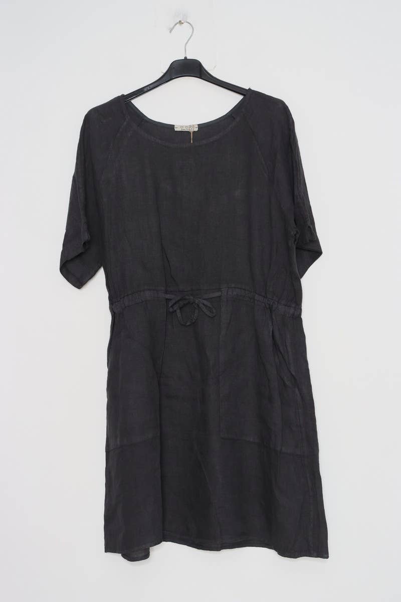 100% linen dresses REF. 1436: Black