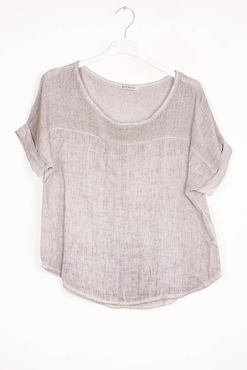 100% Linen Blouse REF.641: Black / Unique