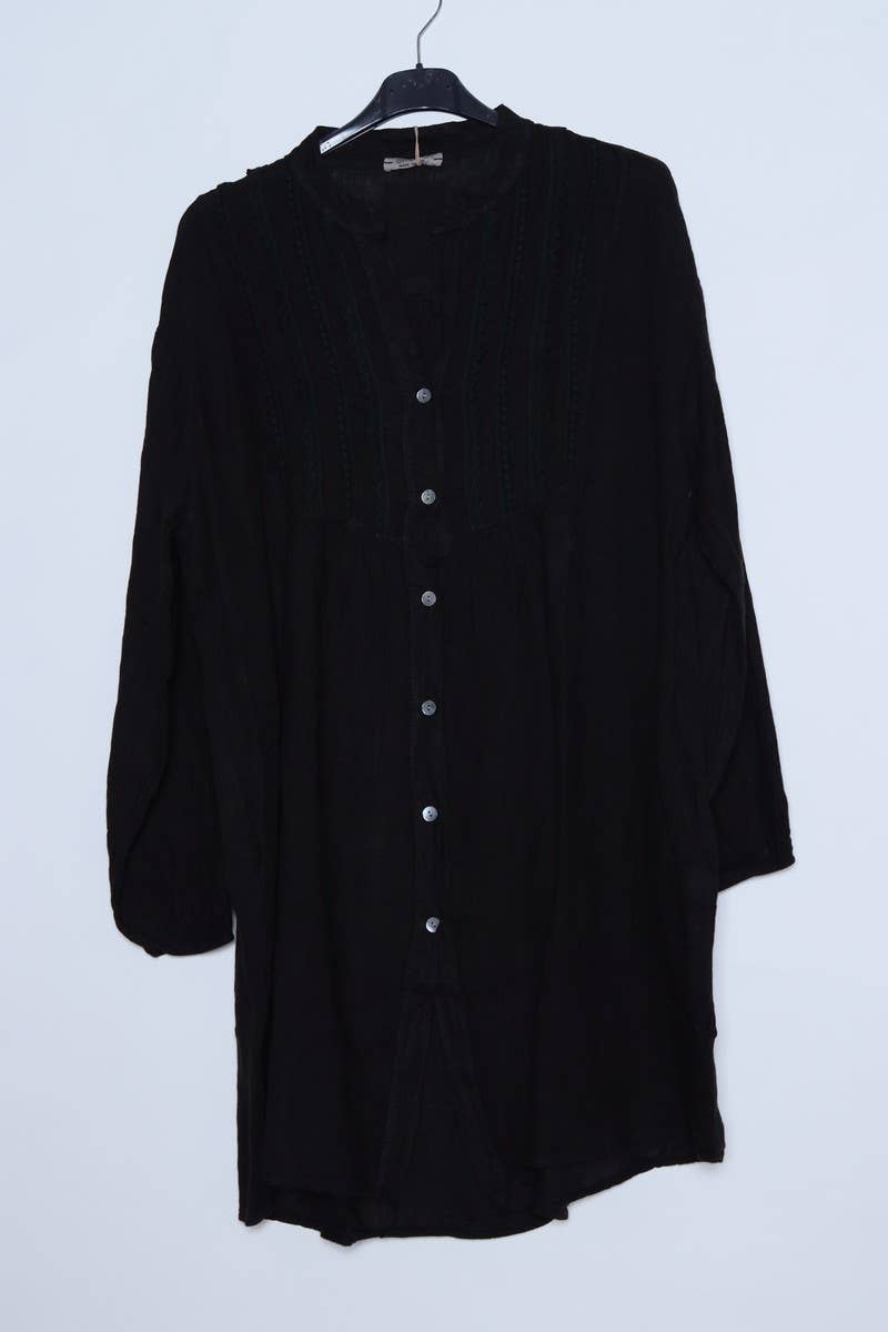 Short Dresses in 100% Linen REF. 14790: Royal blue / Unique