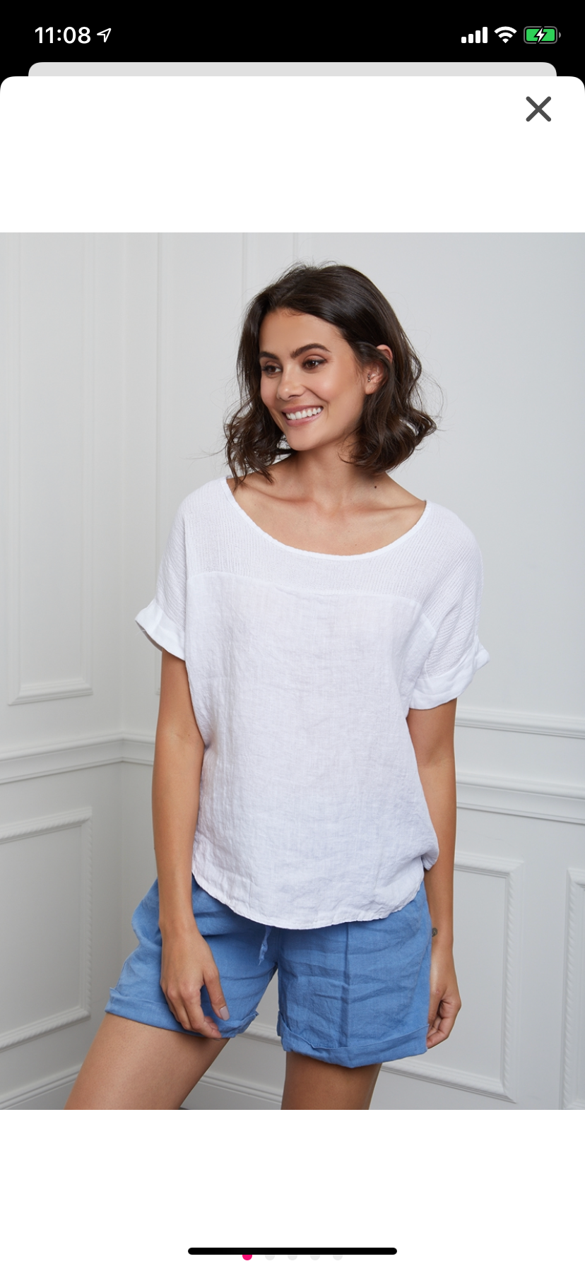 100% Linen Blouse REF.641: Black / Unique