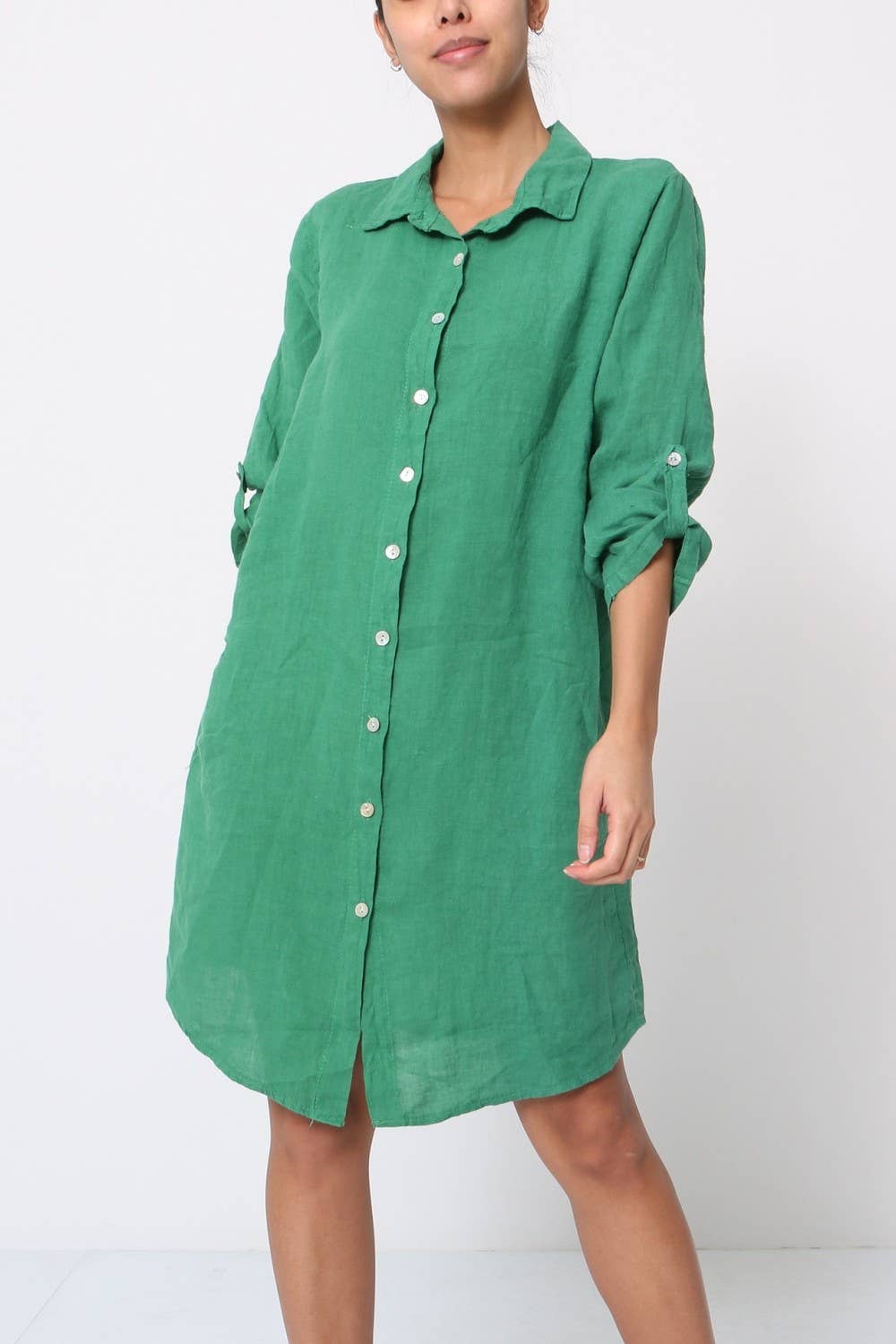 Short Dresses in 100% Linen REF. 197: Beige / Unique