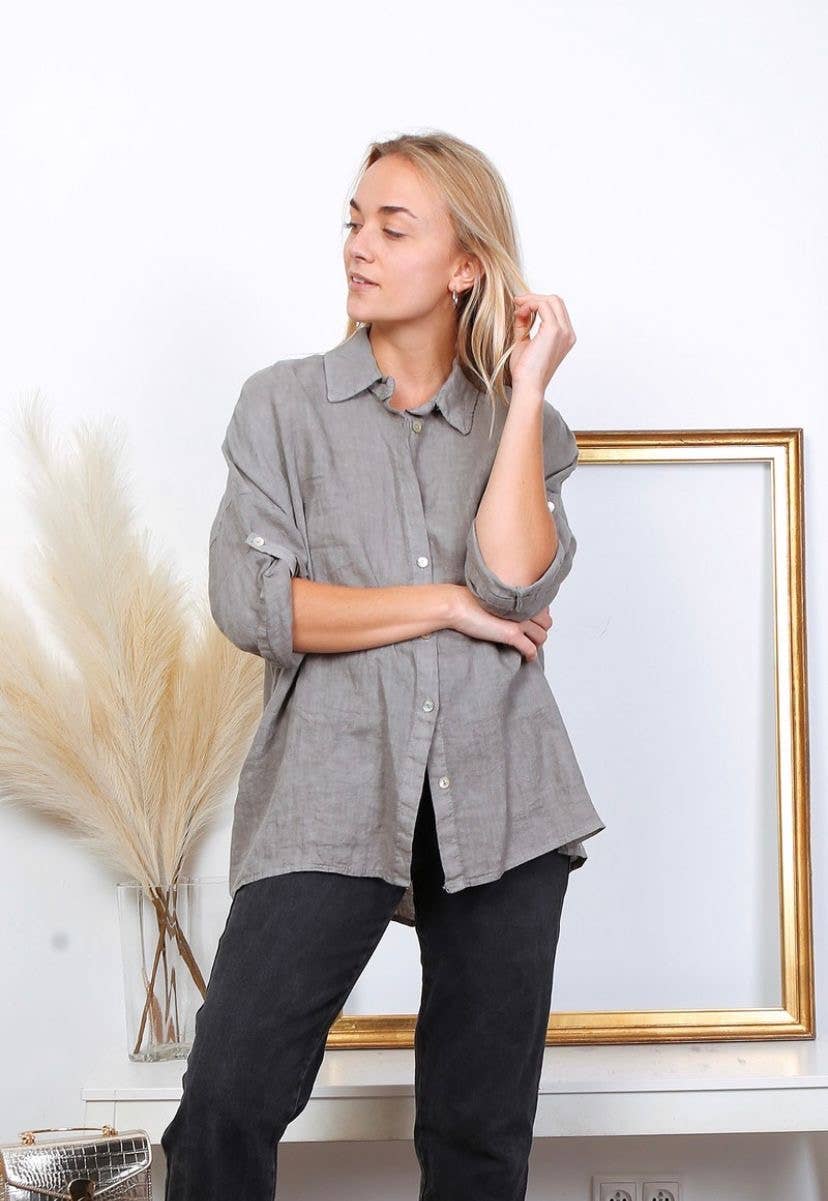 100% linen shirts REF. 20090: Duck Blue / Unique