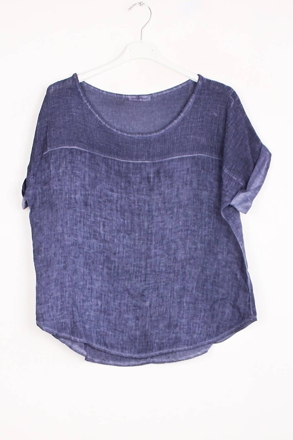 100% Linen Blouse REF.641: Black / Unique