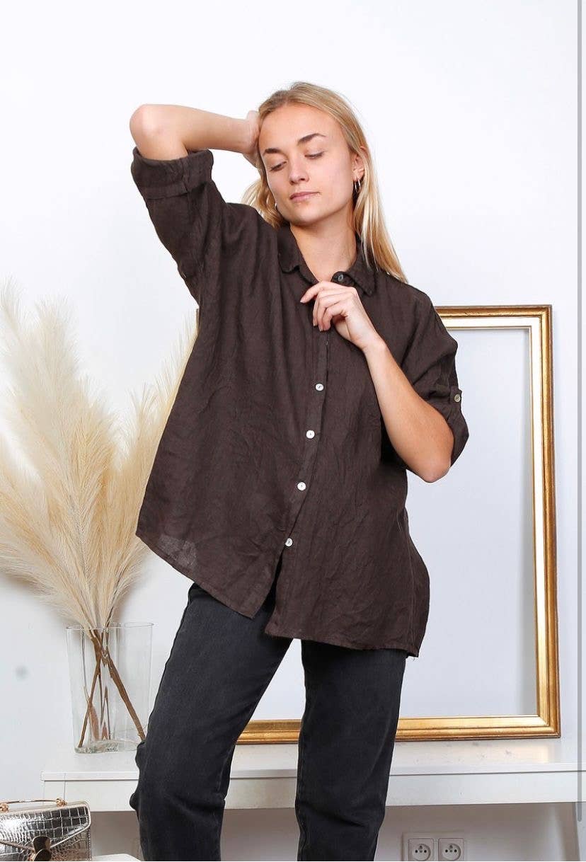 100% linen shirts REF. 20090: Duck Green / Unique