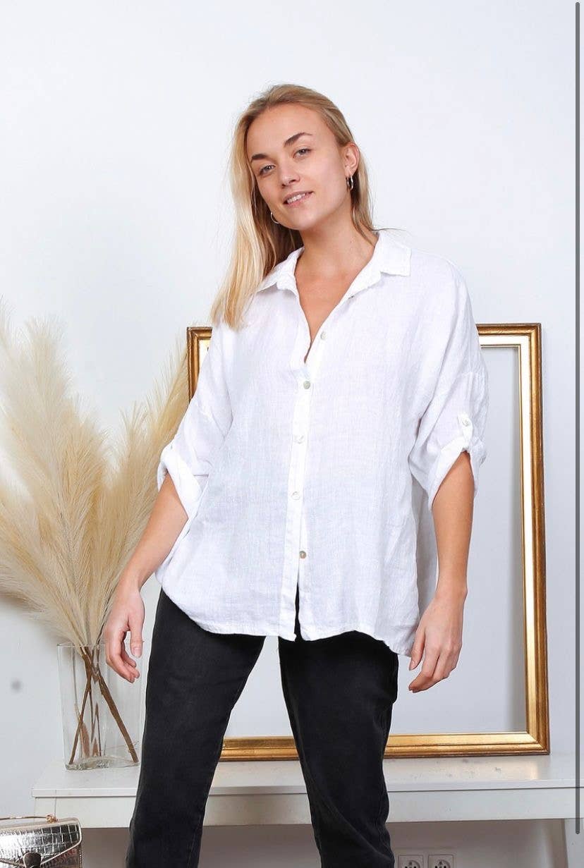 100% linen shirts REF. 20090: Duck Blue / Unique