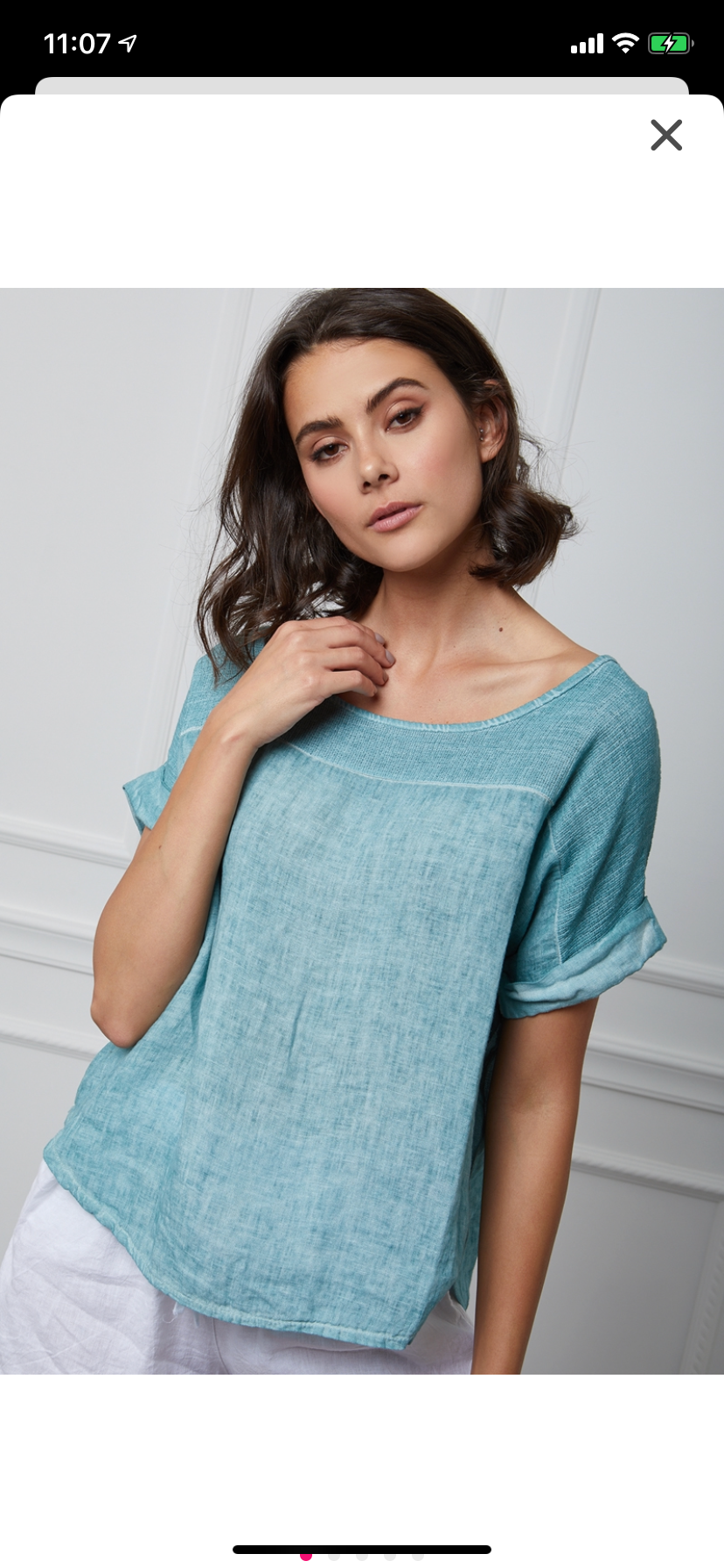 100% Linen Blouse REF.641: Black / Unique
