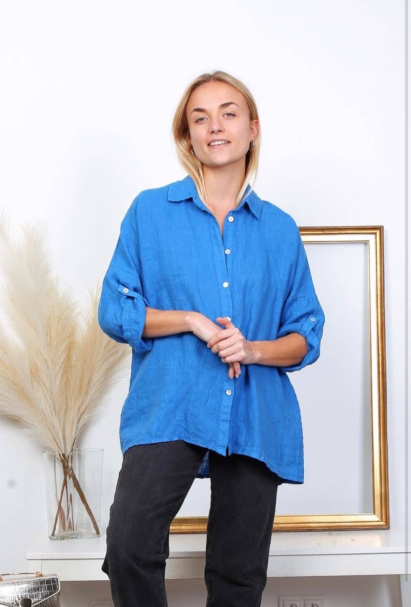 100% linen shirts REF. 20090: Khaki / Unique