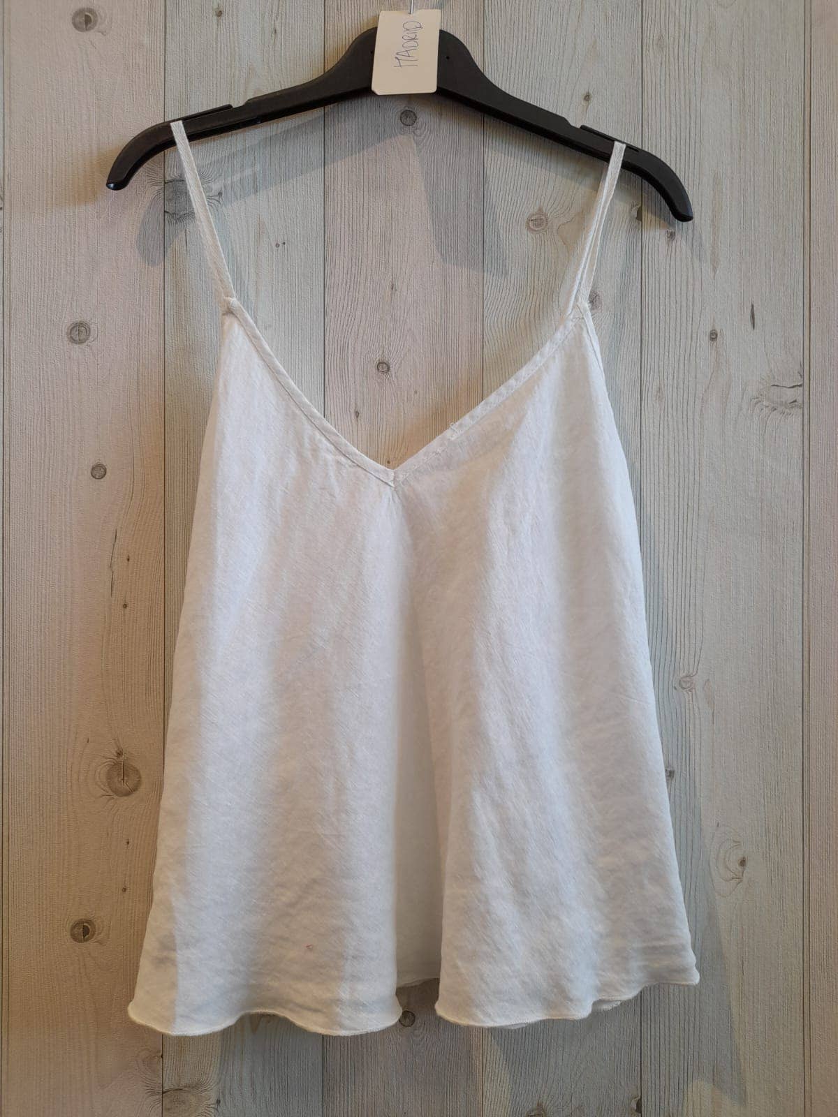 REF 22943 100% LINEN TANK TOP: KHAKI